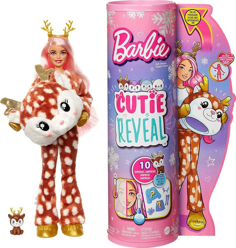 Barbie® Doll Cutie Reveal Ciervo Con Copos De Nieve Mattel