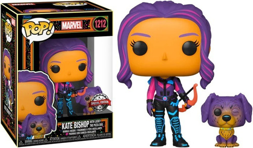 Funko Pop Hawkeye Kate Bishop W/ Pizza Dog 1212 Blacklight