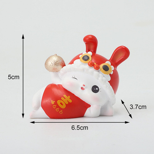 Escultura Comedor Tienda Chino Animal Conejo 6,5x3,7x5cm