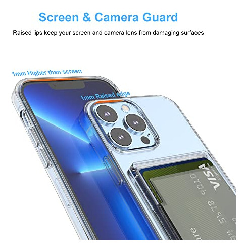 Funda Cartera Para iPhone 13 Pro Max Transparente Delgado Pi