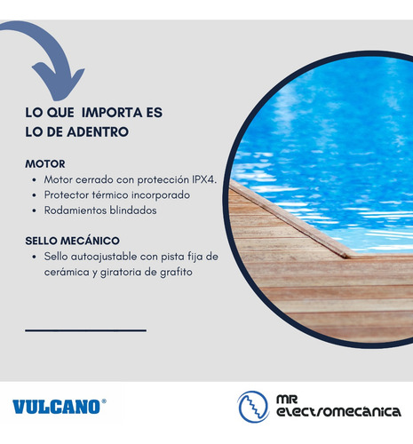 Imagen 7 de 10 de Bomba Pileta Vulcano 1 Hp Profesional Bap100