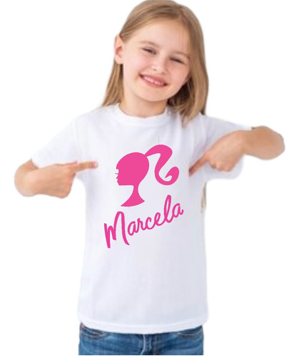 Polera Personalizada Barbie Con Nombre 