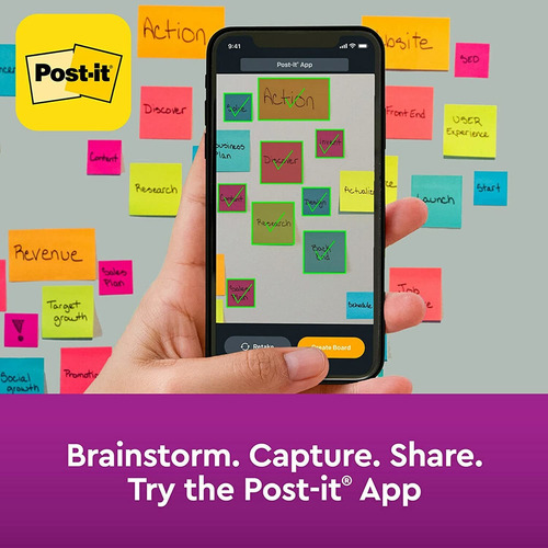 Post-it Super Sticky Notes, 3x3 In, 24 Blocs, 2x El Poder...