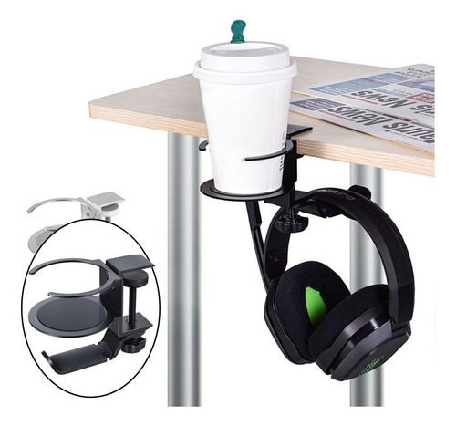 Soporte Para Auriculares Portavasos Debajo Del Escritorio