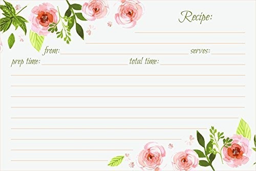 Jot Y Mark Recipe Cards Floral Double Sided 4x6 50 Count Pin