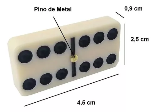 Dominó de Osso 8mm 28 peças com Estojo cores Jogo Barato