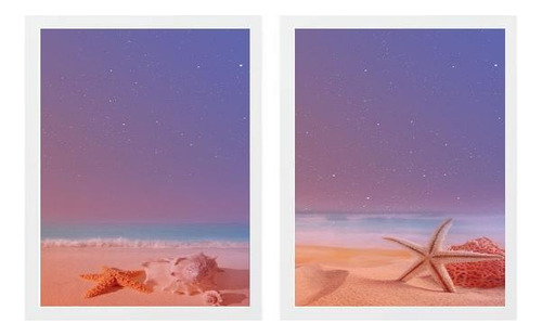 Kit de 2 marcos Beach Galaxy Star de 45 x 34 cm, con cristal