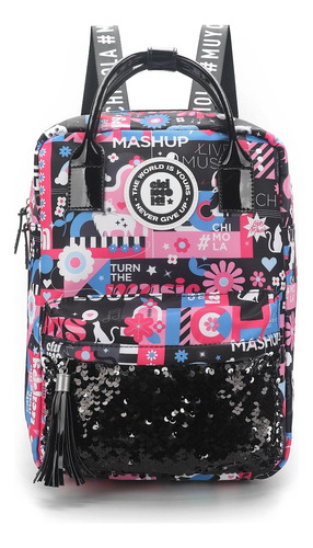 Mochila Chimola Print & Shine Bear Light Purple M137