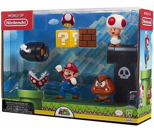 Súper Mario Acorn Plains Figure Set Juguete Nintendo