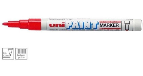 Caneta Permanente Paint Marker Px-21, Ponta Fina, Vermelha