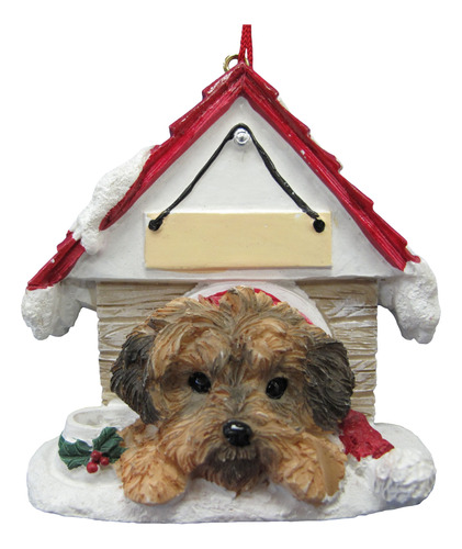 Yorkipoo Dog Doghouse Personalizado Adorno De Navidad