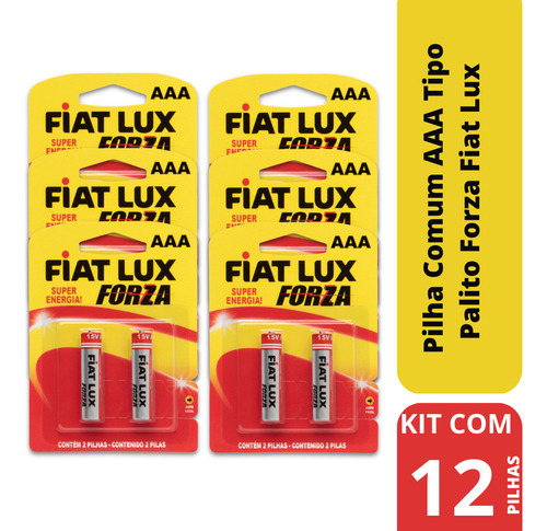 Kit Com 6 Blister Pilha Comum Aaa Palito 2 Unid Cada Forza