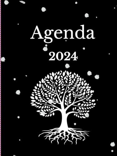 Agenda Planificadora Diseño Árbol De La Vida, Blanco Y Negro