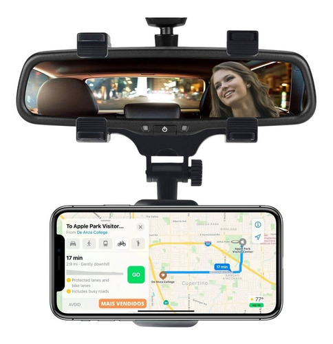 Suporte Pra Celular Veicular Encaixe Retrovisor Carro 360°