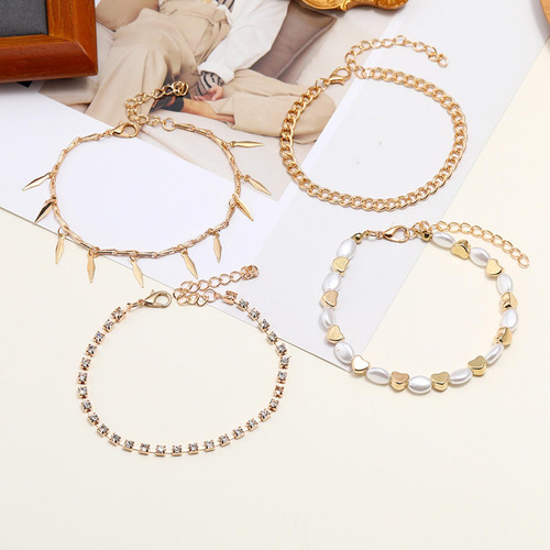 4 Uds Tobillo Pulsera Con Cuentas Pie Cadenas Pie Joyería