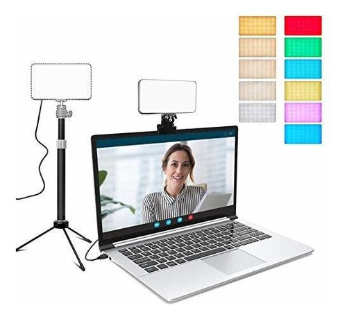 Imagen 1 de 7 de Iluminación De Videoconferencia Con Trípode Ajustable Y Clip