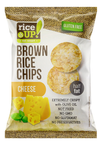 Chips de Arroz Queijo Rice Up Pacote 60g