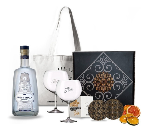 Kit Regalo Gin Restinga Box + 2 Copas Transparentes