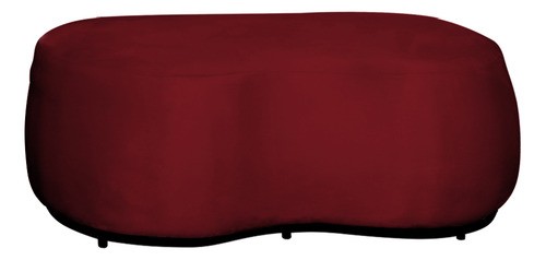 Puff Decorativo Beatriz Orgânico Veludo Vermelho