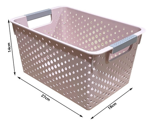Imagen 1 de 4 de Cesta Organizador Plástico Hogar Baño Lavandería Rectangular