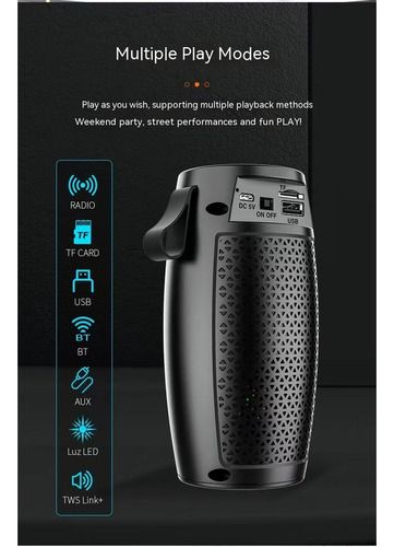 Altavoz Bluetooth Colorido Con Tarjeta De Memoria