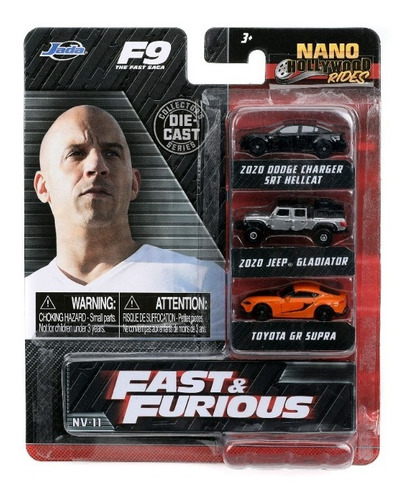 Set Nano Autos Diecast 1:65 Rapidos Y Furiosos 32481 Jada