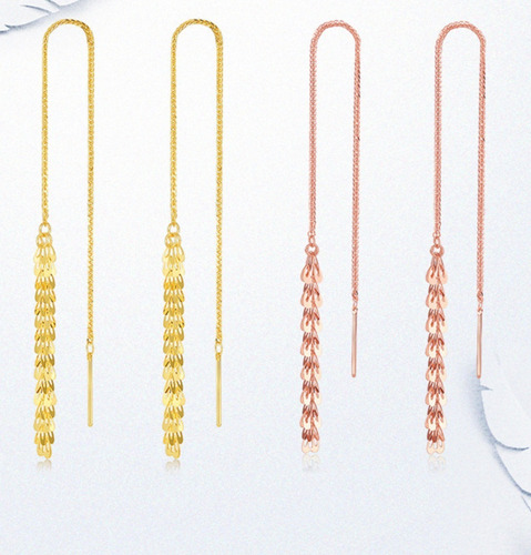 Aros Largos Cadena Cola De Fénix 18k