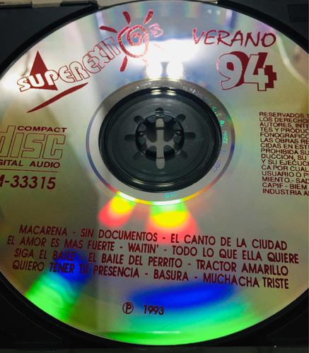 Cd Superexitos Verano 94