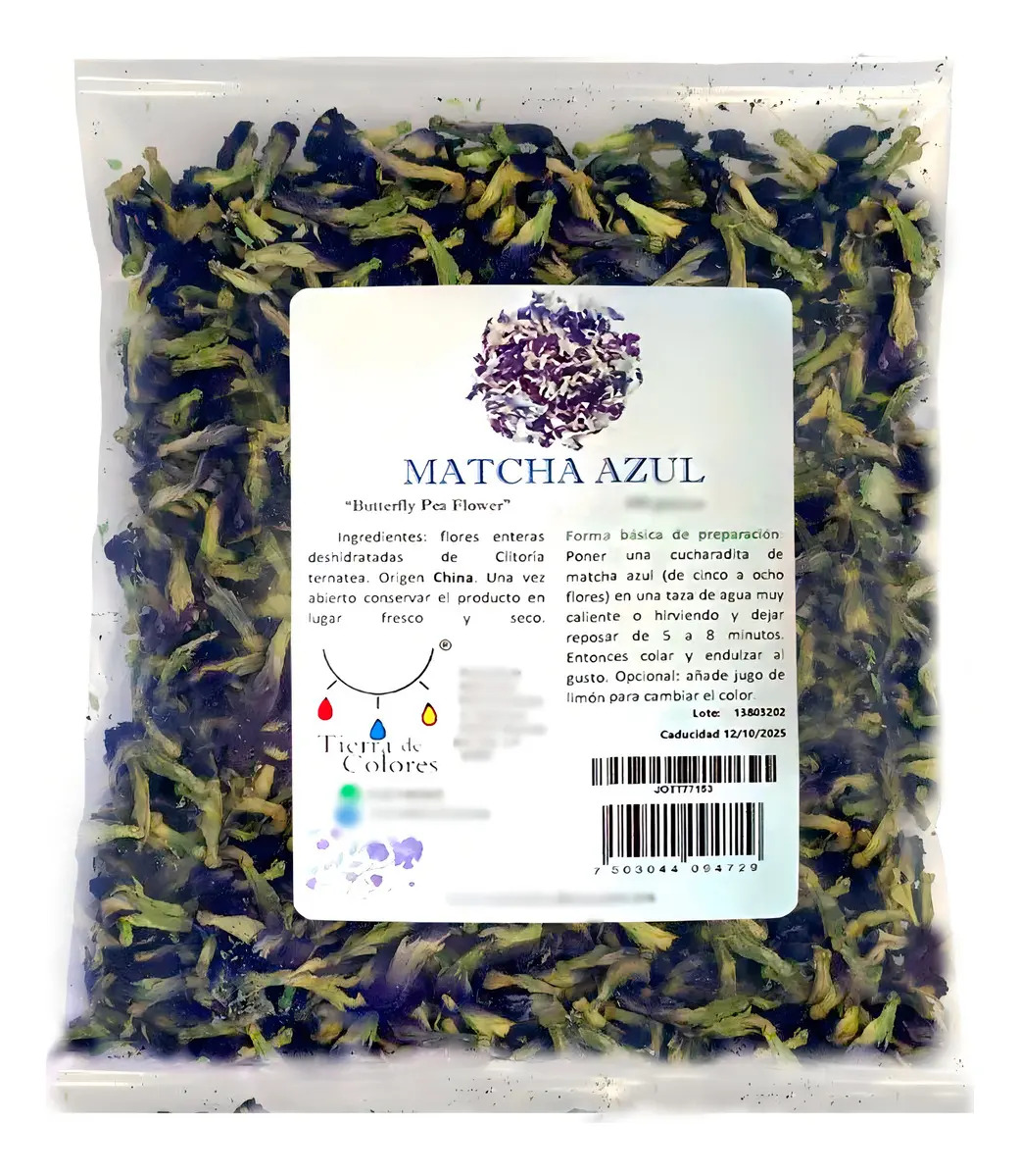 Té Butterfly Pea Tierra de Colores Matcha Azul 100g Herbal Gourmet