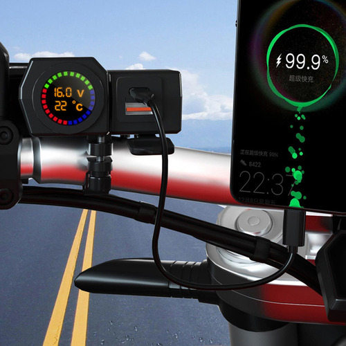 . Cargador Usb Modificado For Motocicleta Qc 3.0 Puerto Usb