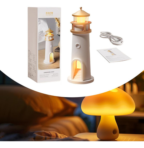 // Abajur De Mesa De Cabeceira Em Forma De Farol, Luz