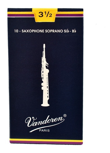Caña Saxo Soprano Bb # 3.5 Vandoren Sr2035 Caja X 10