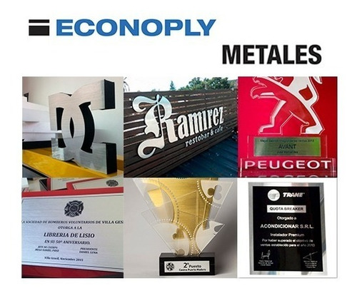 Plástico Bicapa Laserable 1200x600mm Econoply Metalizados