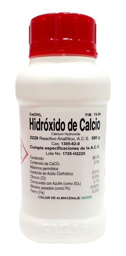 Hidroxido De Calcio R. A. De 500 G Fagalab 