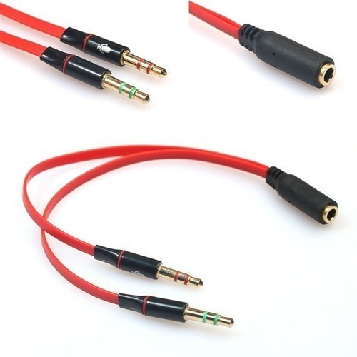 Cable Adaptador Mini Plug 3.5 Hembra A 2 3.5 Macho 