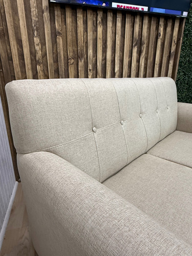 Sofá Casagrande Lino Beige 2 Cuerpos Premium Soft