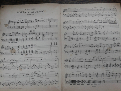 Imagen 2 de 3 de Poeta Y Aldeano * Franz Von Suppe * Ricordi *