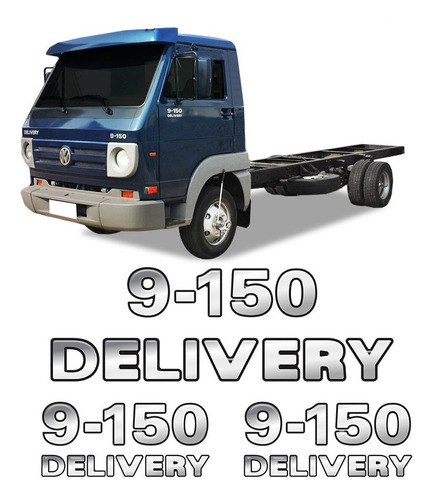 Imagem 1 de 5 de Kit Emblemas 9-150 Delivery Adesivos Caminhão Volkswagen