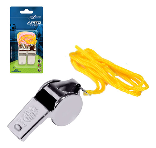 Kit 10 Apitos De Metal Com Cordão Profissional Esporte Cor Prateado