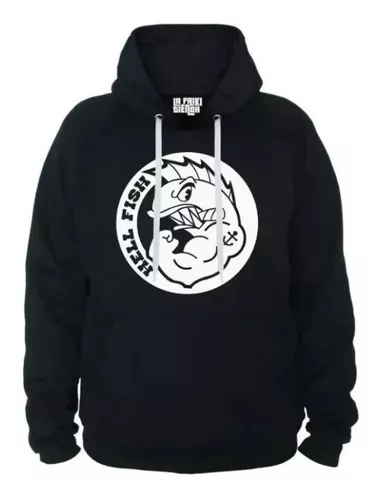 Buzo Hoodie Mujer Negro Hell Fish ADN