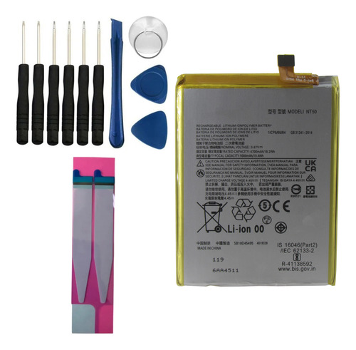 Flex Bateria Nt50 Compatível Com Moto Edge 20 Lite+kit Troca