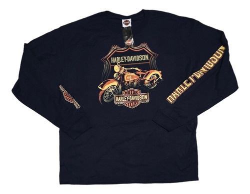 Playera Manga Larga Harley Davidson Xgrande Moto