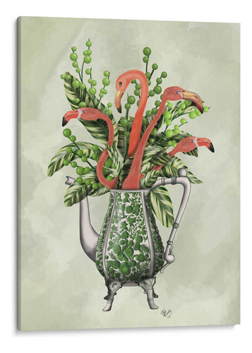 Canvas Lab Cuadro Jarrón De Flamencos 45x60, Fab Funky