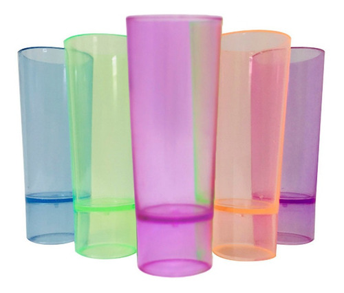 Vasos Tequileros Shot De Plástico Colores 50pzas