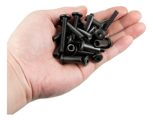 100 Sets Tornillo De Unión De Tuerca Y Perno Negro M6x...
