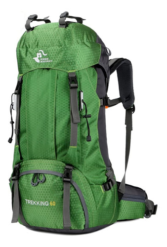 Mochila Senderismo Ligera Impermeable Verde 60l