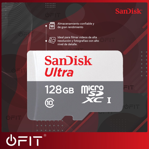Memoria Micro Sd Ultra Sandisk 128gb Clase 10 Con Adaptador