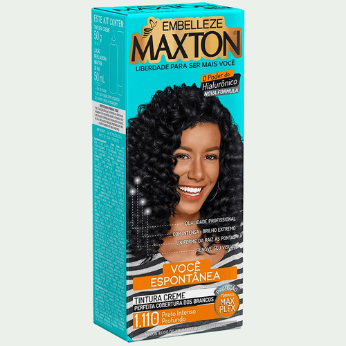 Tinta De Cabelo Maxton Morena +espontânea Preto Intenso Profundo 1.110 Kit Economico