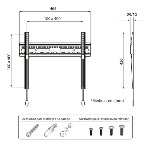 Suporte Tv Samsung 32 A 65 Com Parafusos M8x45 N01v4 ELG
