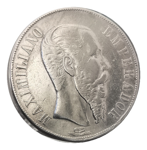 Moneda Un Peso Maximiliano Plata Mo México 1867